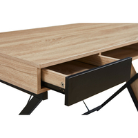 DOUBLE-X DESK 1SHELF CHIPBOARD WITH MELAMINE CARTA NATURAL BLACK 120x60xH76cm E1 PRC