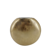 BALLON VASE ALUMINIUM GOLD 28x27xH8cm IN