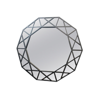 DIAMANTE MIRROR WALL POLYURETHANE BLACK 80x80cm PRC