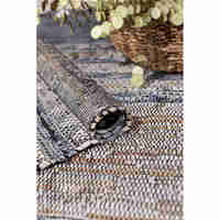 CINDER CARPET LEATHER BEIGE GREY 60x90cm IN