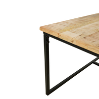 QUADRO COFFEE TABLE SET 3PCS WOOD MANGO NATURAL ROUGH METAL BLACK 110x60xH45cm IN
