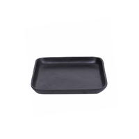 DHOTI SQUARE TRAY ALUMINIUM BLACK 25x25xH3cm IN