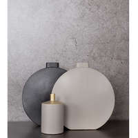 FLAT VASE CERAMIC GREY MATTE 31x4xH32cm PRC