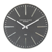 FLEK CLOCK WALL MDF BLACK WHITE D40xH4,5cm PRC