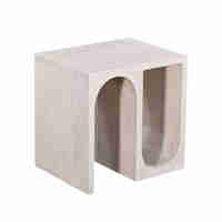 ARCH SIDE TABLE WOOD MANGO WHITE DECAPE 45x35xH45cm IN