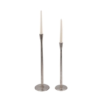 STELLA CANDLE HOLDER ALUMINIUM SILVER D13xH48cm IN