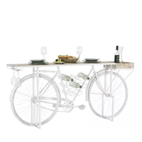 CYCLING CONSOLE METAL OFF WHITE NATURAL WOOD MANGO