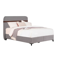 LINEA BED WITH STORAGE (FOR MATTRESS 160x200cm) FABRIC BEIGE 07-957 BROWN 27-902 E1 TR