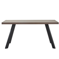 VILLE TABLE MELAMINE WALNUT MELAMINE BLACK 160x80x76 E1