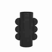 OREJA VASE METAL BLACK 17x10xH31cm PRC