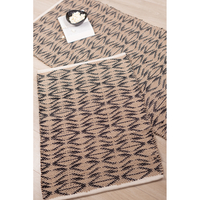 AFRICA CARPET JUTE COTTON BLACK BEIGE 60x90cm IN