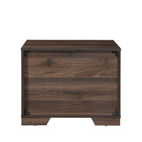 GROOVES NIGHTSTAND 2DRAWERS CHIPBOARD WITH MELAMINE CARTA WALNUT GREY E1 MY