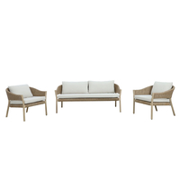 SUMATRA LOUNGE SET 1+2 WOOD EUCALYPTUS NATURAL BEI