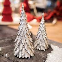 PICEA DECO TREE POLYRESIN SILVER 8x8xH18cm PRC