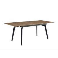 NOVEL TABLE EXTENDABLE MDF WITH PAPER VENEER WALNUT METAL BLACK E1 PRC