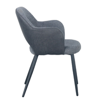 ASCOT CHAIR EASY CLEAN FABRIC GREY DARK METAL BLACK E1 PRC