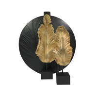 FILO DECO LEAF POLYRESIN GOLD BLACK 24x12xH62cm PR