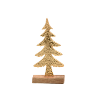 XMAS ORO TREE ALUMINIUM WOOD MANGO GOLD NATURAL 14