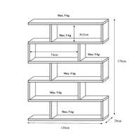 SYSTEM BOOKCASE HONEYCOMB SONOMA 120x29xH179cm E1 PRC