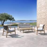 FREELAND LOUNGE SET 1+2+1 WOOD ACACIA NATURAL GREY