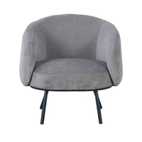 MALU ARMCHAIR FABRIC GREY METAL BLACK E1 PRC