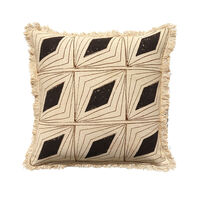 MYSTERIOUS DECOR CUSHION COTTON VISCOSE BLACK WHIT