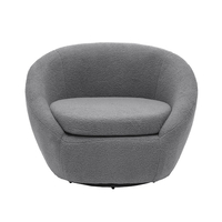 OVO ARMCHAIR SWIVEL FABRIC GREY METAL E1 PRC