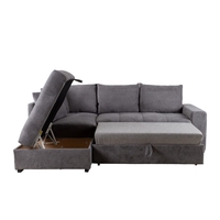 BILL SOFA BED CORNER LEFT EASY CLEAN FABRIC STONE E1 EU