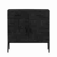 AZTEC COMMODE 2DOORS 2DRAWERS WOOD MANGO BLACK IN