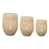 PORTER PLANTER SET 3PCS CERAMIC BEIGE 42x42xH58cm