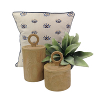 EYES DECOR CUSHION COTTON WHITE BLUE 45x45cm IN