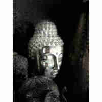 BUDAI DECO BUDDHA POLYRESIN SILVER 17,5x19xH41,5cm