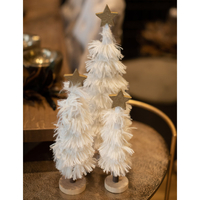 XMAS FUZZY TREE PINEWOOD WHITE D6xH28cm PRC