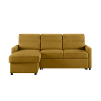 TUCAN SOFA BED REVERSABLE CORNER FABRIC MUSTARD E1 PRC