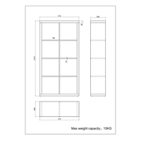 KIVOS 77 BOOKCASE HONEYCOMB SONOMA 77x29,5xH147,5cm E1 PRC