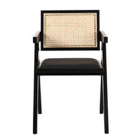 SAMURAI CHAIR WOOD RUBBERWOOD BLACK NATURAL RATTAN PRC