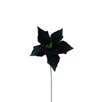 XMAS POINSETTIAS FLOWER POLYESTER GREEN D32xH55cm
