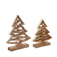 XMAS WOODY TREE WOOD MANGO NATURAL WHITE 16x6xH20c