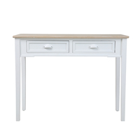 KIMOLOS CONSOLE 2DRAWERS LACQUERED MDF WHITE NATURAL VENEER 102x40xH78cm E1 PRC