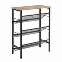 PLEXUS SHOERACK 3SHELVES CHIPBOARD WITH MELAMINE CARTA WALNUT BLACK E1 PRC