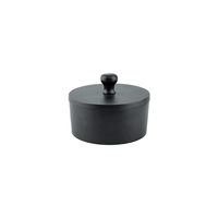 BOITE STORAGE JAR WITH LID ALUMINIUM BLACK 14x14xH
