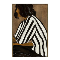 STILL BEAUTY PAINTING DECORATIVE WITH FRAME 80x120x4 CANVAS BROWN BLACK PP
