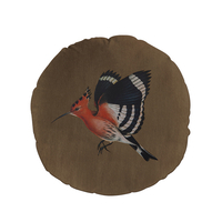 HOOPOE DECOR CUSHION VELVET MULTICOLOR BROWN D45cm
