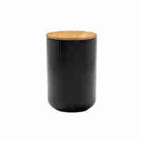 RIPPLE STORAGE JAR WITH LID PORCELAIN BAMBOO BL