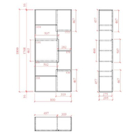 BOX BOOKCASE MELAMINE SONOMA WHITE 80x30xH180cm E1 EU