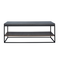 DELTA COFFEE TABLE MELAMINE CEMENT DARK OAK METAL BLACK 119x59xH45cm E1 PRC