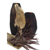VOLE DECO FEATHER POLYRESIN GOLD ANTIQUE 14,5x11xH