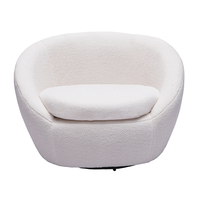 OVO ARMCHAIR SWIVEL FABRIC WHITE METAL E1 PRC