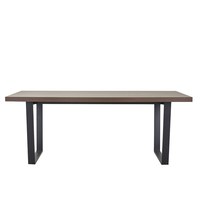 VILLE TABLE MELAMINE WALNUT MELAMINE BLACK 200x100x76 E1