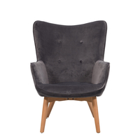 POP UP ARMCHAIR FABRIC GREY WOOD NATURAL E1 PRC